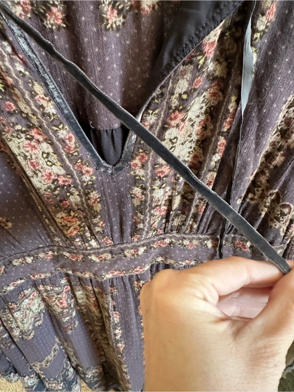 Free People Navy Floral Boho High-Low Dress - Picture 7 of 8
